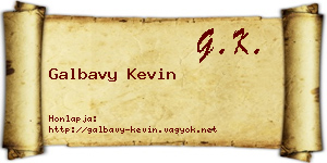 Galbavy Kevin névjegykártya